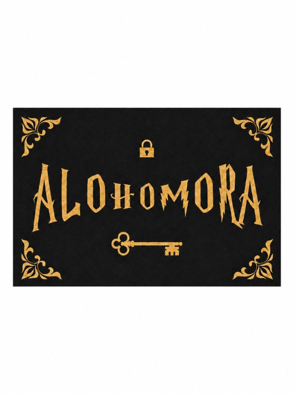 Harry Potter-Themed Doormat Alohomora Black and Gold